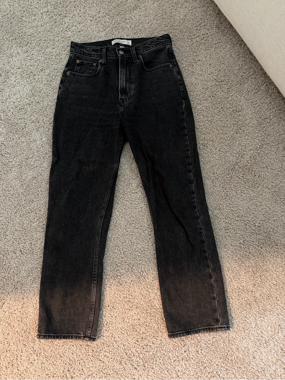 Abercrombie & Fitch Black High-Rise Straight Jeans